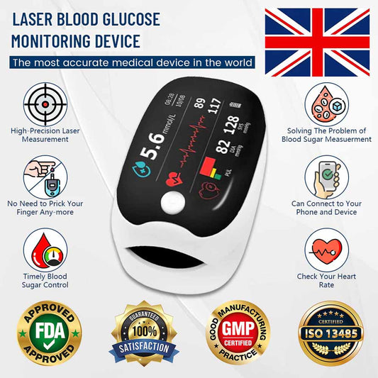 [Official Store] Bikenda® GlucoSense Laser Blood Glucose Monitoring Device ✅for Blood Sugar, Blood Oxygen Saturation, and Blood Pressure Measurement👍🏻 99.9% Accuracy