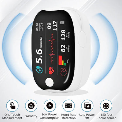 [Official Store] Bikenda® GlucoSense Laser Blood Glucose Monitoring Device ✅ Multi-Function Blood Sugar, Oxygen Saturation & Blood Pressure Measurement 👍🏻 99.9% Accuracy