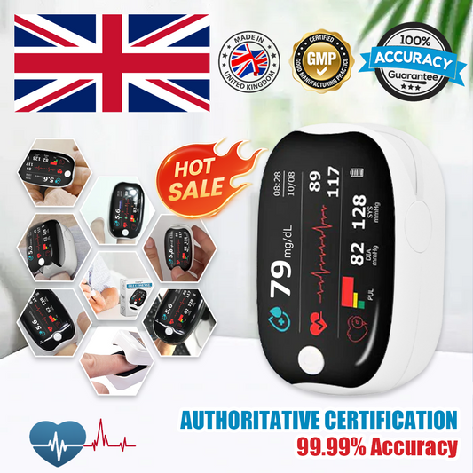 [Official Store] Bikenda® GlucoSense Laser Blood Glucose Monitoring Device ✅ Multi-Function Blood Sugar, Oxygen Saturation & Blood Pressure Measurement 👍🏻 99.9% Accuracy